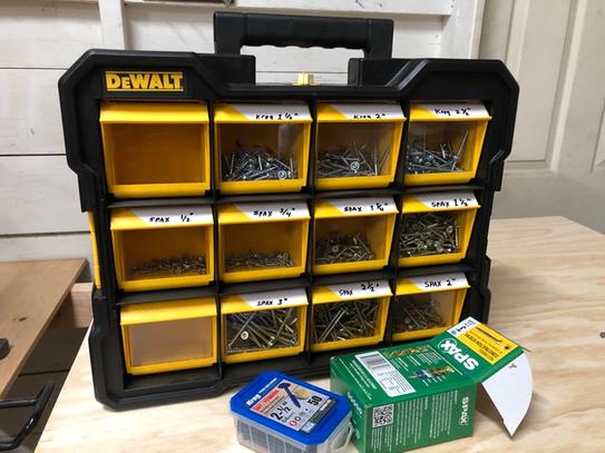 DEWALT 12 Compartment Small Parts Organizer Flip Bin (2 Pack