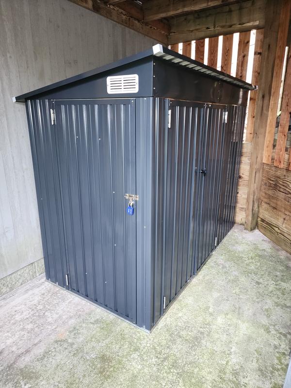 Sizzim 8 ft. W x 4 ft. D Outdoor Metal Lean to Storage Shed with
