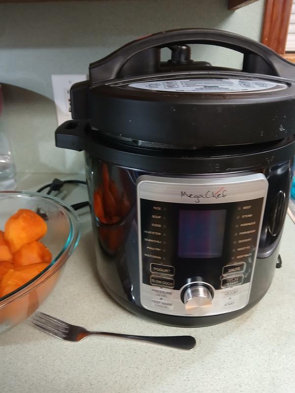 MegaChef 6 Qt. Stainless Steel Electric Pressure Cooker with