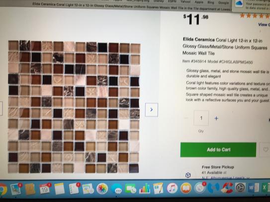Elida Ceramica 6-in x 6-in Glass and Metal Uniform Squares Mosaic Tile Sample Elida Ceramica 6-in x 6-in Glass and Metal Uniform Squares Mosaic Tile Sample