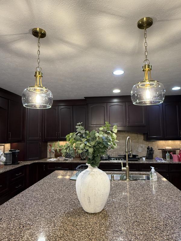 TinHon 10 in.1-Light Black Pendant Lights Kitchen Island,Farmhouse