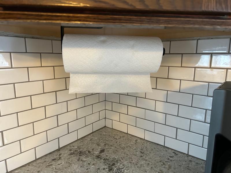 BWE Wall Mount Paper Towel Holder Bulk Self Adhesive Under Cabinet In Matte Black 2 pcs A 91028 2 B The Home Depot