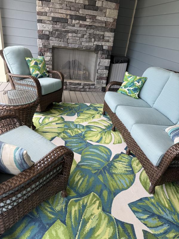 nuLOOM Contemporary Floral Lisa Multi 4 ft. x 4 ft. Indoor/Outdoor