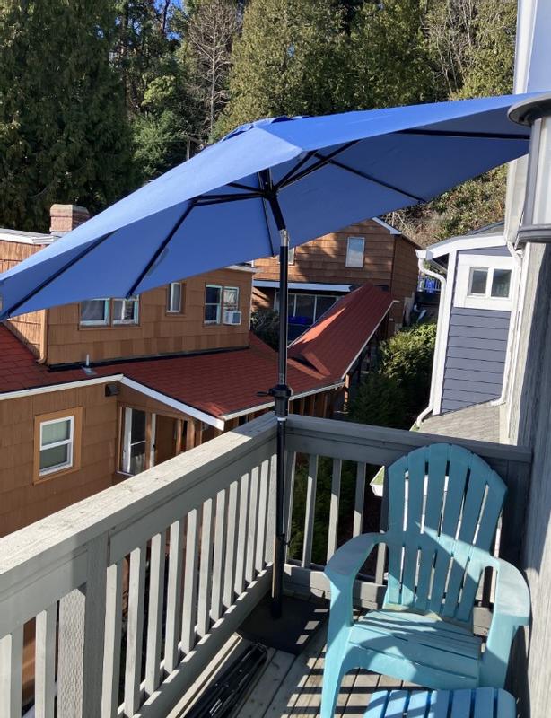 hampton bay 9 ft steel tilt patio umbrella in denim Sun Master 7.5' Fiberglass  The Galaxy The woven fabric looks crisp and inviting on patios Reviews for Hampton Bay 9