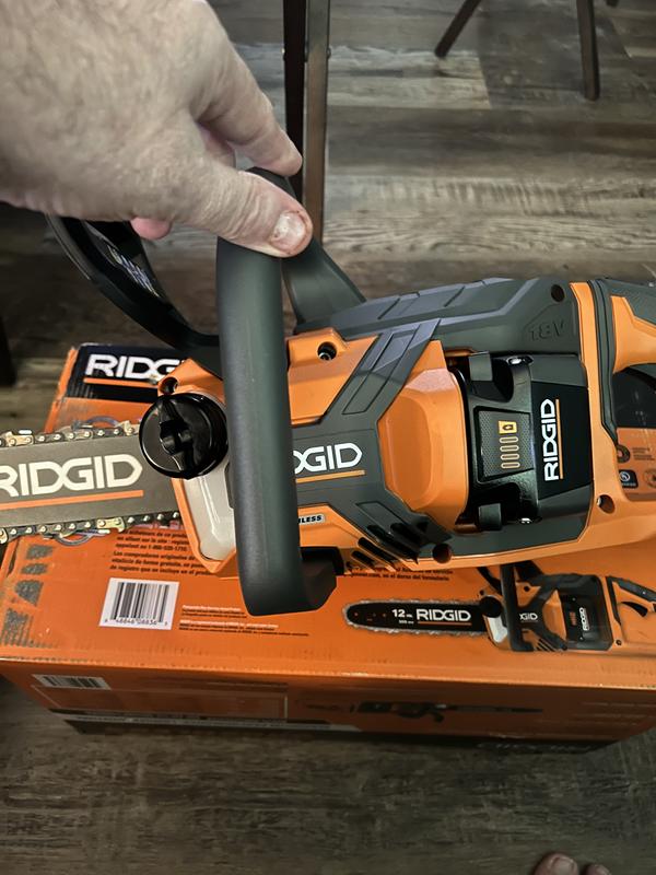 RIDGID 18V Brushless 12 in. Electric Battery Chainsaw (Tool Only) R01101B -  The Home Depot