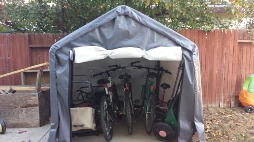 shelter for the camper with covered porch for sitting in