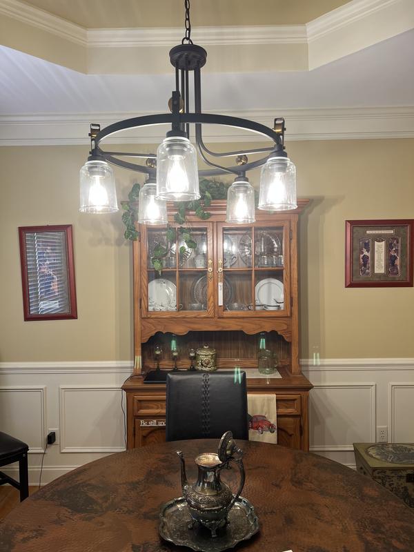 Knollwood 17-1/2 in. 3-Light Blackened Bronze good Industrial Chandelier