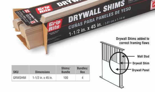 Grip-Rite 3.75 ft. Shim Drywall (100-Bundle)