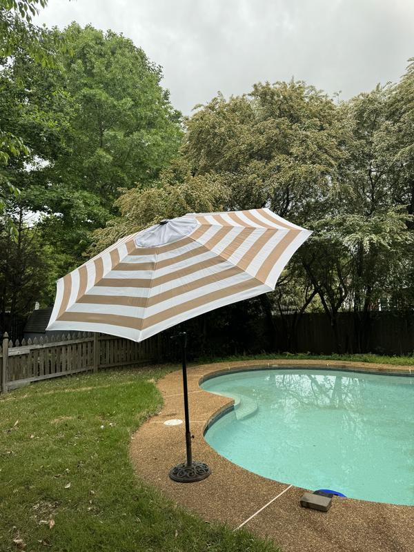 grand patio napoli deluxe 11 ft offset umbrella 12FT Round Sunbrella Cantilever with Base The reinforced pole is 20 Hot Summer Savings! Upgrade size:L
