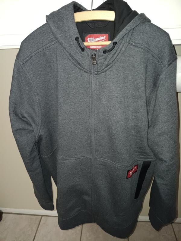 Milwaukee Men's Large Gray GRIDIRON Full-Zip Hoodie M250G-L - The