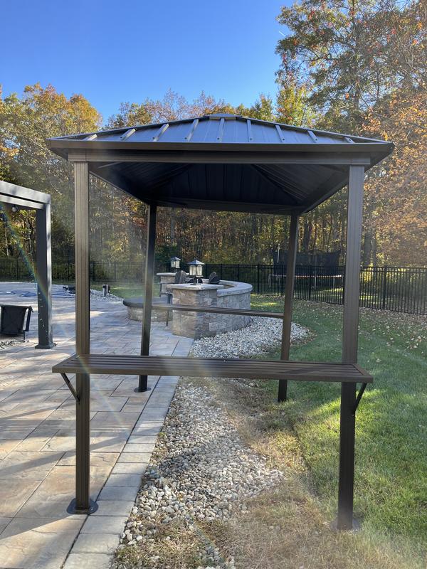 ABCCANOPY 8 ft. x 8 ft. Gray Patio Hardtop Gazebo Galvanized Steel