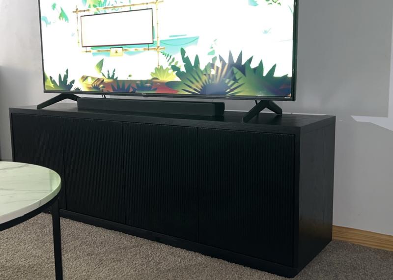 Meyer&Cross Hanson Rectangular Black Grain TV Stand for TV's Up To
