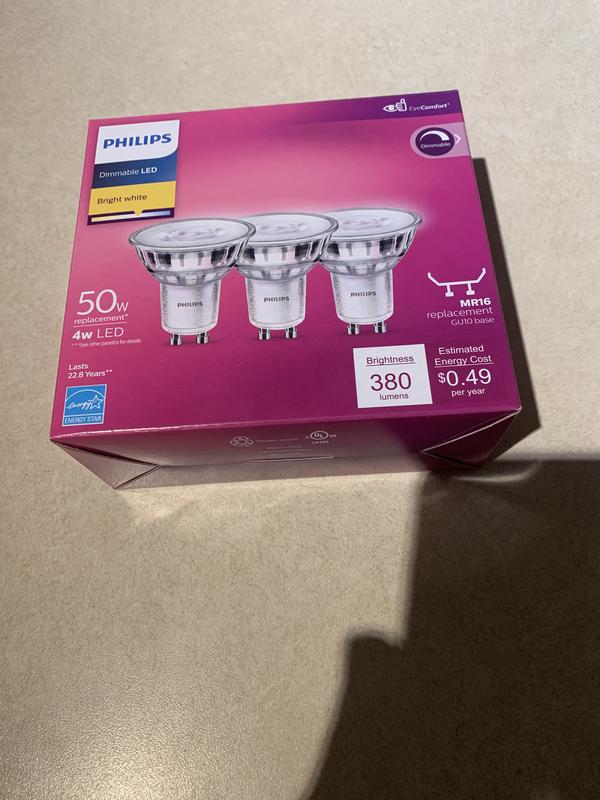 Have a question about Philips 50 Watt Equivalent MR16 GU10 Base LED Light Bulb Bright White 3000K 3 Pack Pg 1 The Home Depot