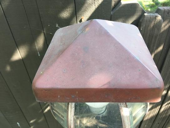Solid Copper 6x6 Pyramid Post Cap - Fits Standard 5-1/2" X 5-1/2" Wood Posts