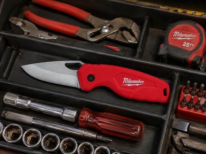 Milwaukee FASTBACK 1 in. Folding Knife with Blade Storage and