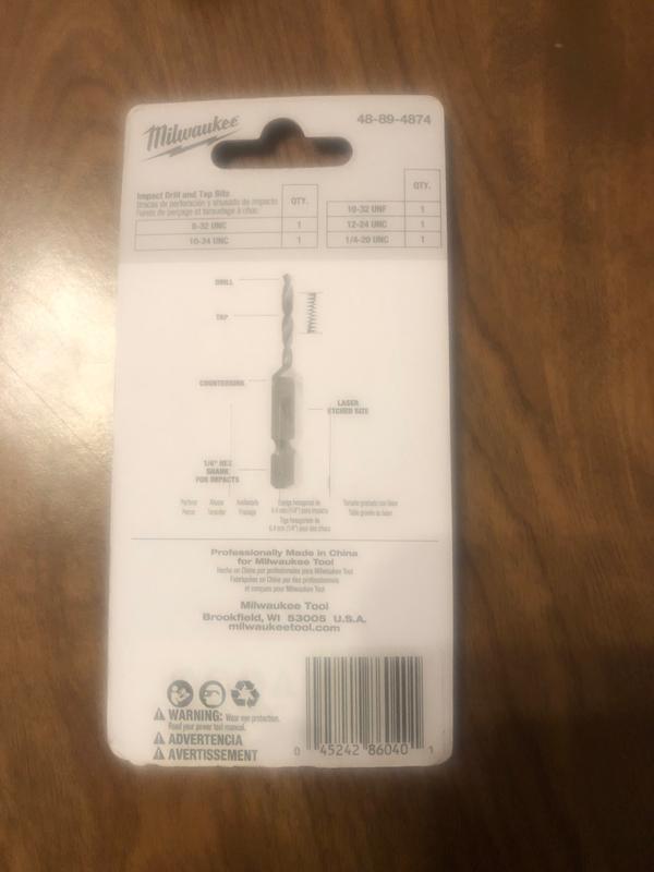 Milwaukee SHOCKWAVE SAE Steel Drill Tap Set (5-Piece) 48-89-4874E