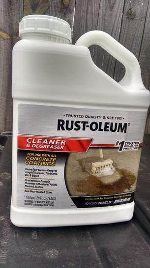 Rustoleum cleaner and degreaser for concrete shop