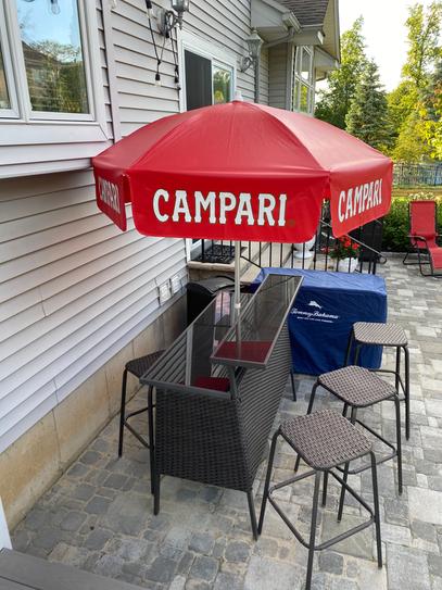 campari patio umbrella Reviews for DestinationGear Campari 6 ft. Aluminum Tilt Patio Umbrella in  Red Vinyl | Pg 1