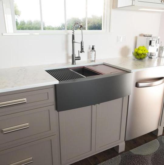 Magic Home Stainless Steel 16 Gauge 30 in. Deep Single Bowl Workstation ...