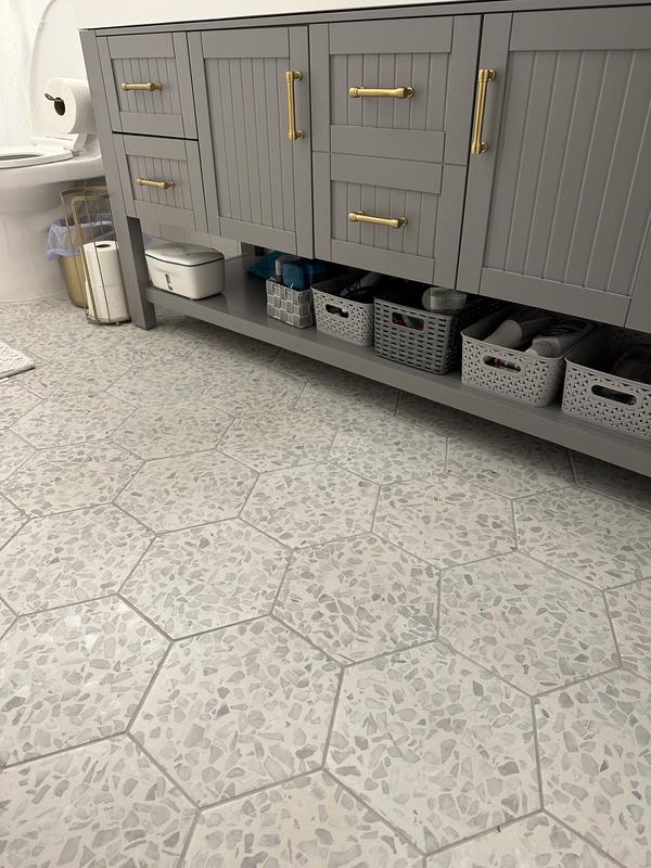 Ivy Hill Tile Fusion Hex Grigio Terrazzo 9.13 in. x 10.51 in
