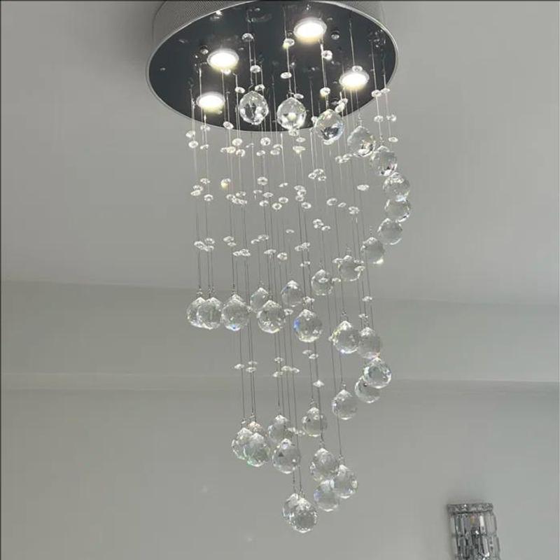 Maxax Albany 5-Light Clear Unique Tiered Chandelier with Crystal 