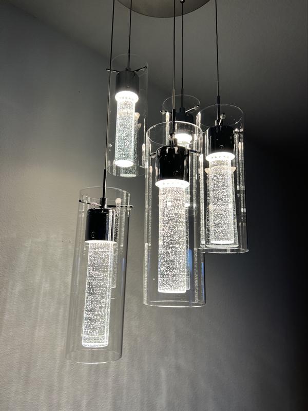 Artika OME1LB-HD2D Essence 1-Light Chrome Modern Integrated LED Ceiling Hanging Pendant Light