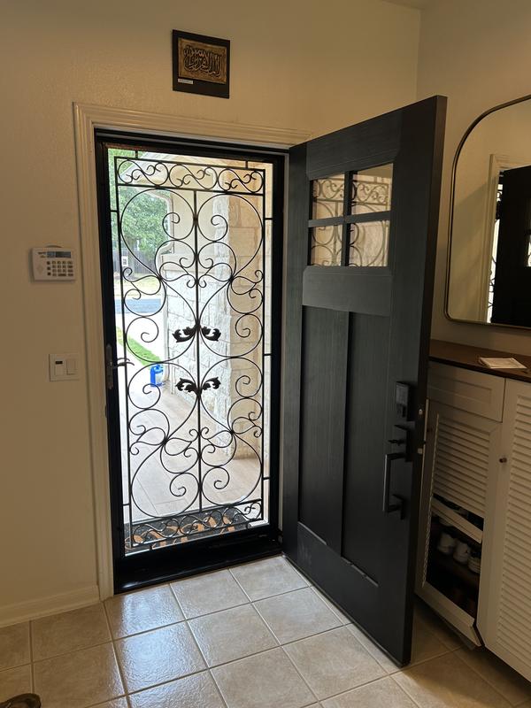 Grisham Naples 36 in. x 80 in. White Full View Wrought Iron