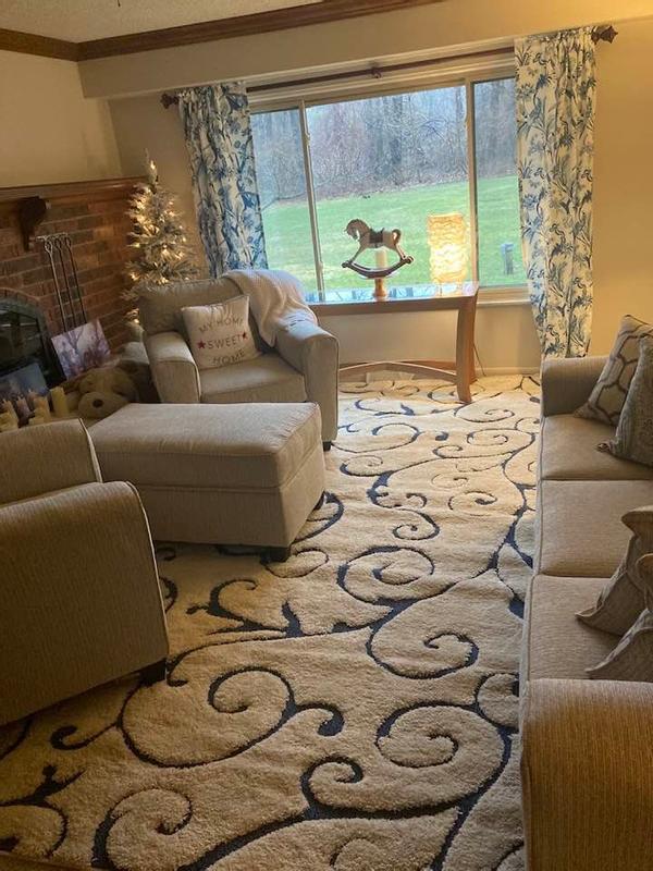SAFAVIEH Florida Shag Cream/Beige 9 ft. x 12 ft. High-Low Floral