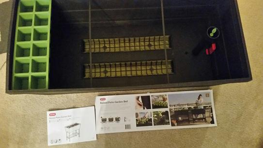 Keter 13.5 in. x 30 in. Brown Resin Elevated Patio Garden Bed 233061 at