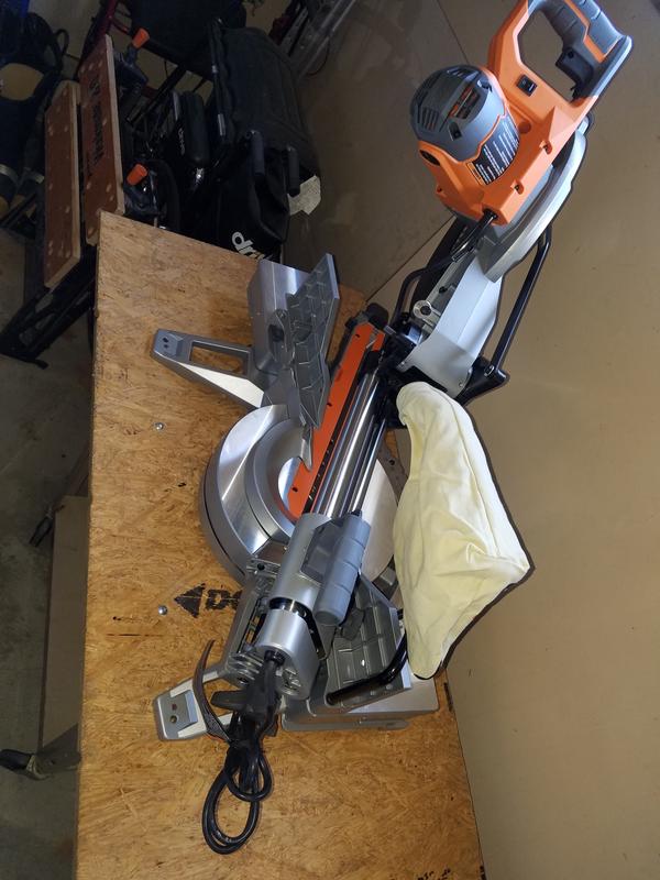 RIDGID Miter Saw R4113 15 Amp 10 in. Dual Bevel with LED Cut Line Indicator