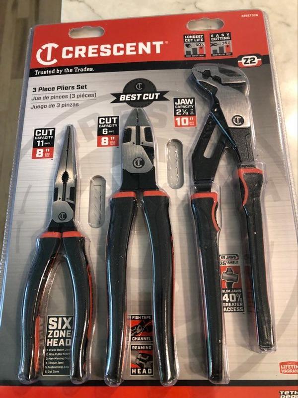 Crescent Z2 Mixed Pliers Set with Dual Material Grips (5-Piece