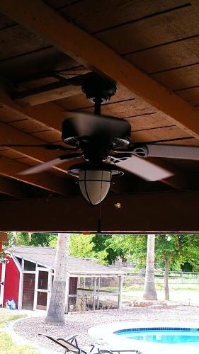 Hampton Bay Palm Beach 1-Light Gilded Iron Ceiling Fan ...