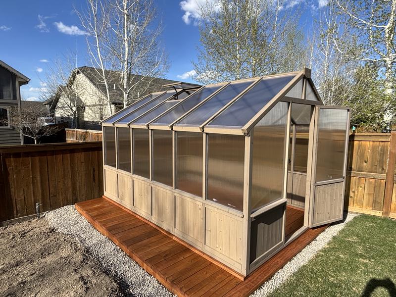 VEIKOUS 6 ft. W x 12 ft. D Cedar Brown Outdoor Garden Greenhouse