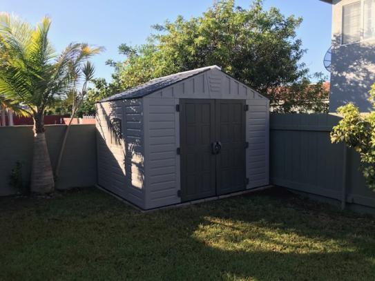 US Leisure 10 ft. x 8 ft. Keter Stronghold Resin Storage Shed 157479 at