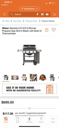 Weber Genesis II E-310 3-Burner Natural Gas Grill in Black with