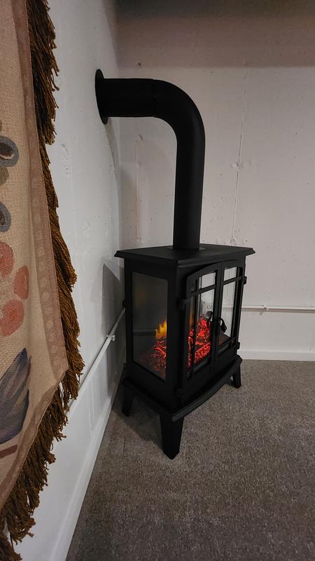 Real Flame Foster 25 in. Freestanding Iron Electric Fireplace in