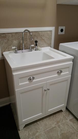 Foremost Keats 30 in. Laundry Vanity in White and Premium Acrylic Sink ...