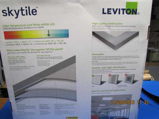 Skytile 20-Watt Brushed Aluminum 1 x 2 Integrated LED Flat Panel Light, Cool White Temperature
