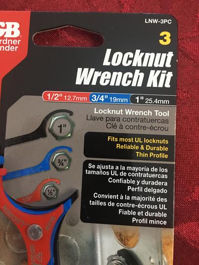3-Piece Locknut Wrench Tool Kit Fits 0.50 in., 0.75 in. and 1 in. Locknuts 3-Piece Locknut Wrench Tool Kit Fits 0.50 in., 0.75 in. and 1 in. Locknuts