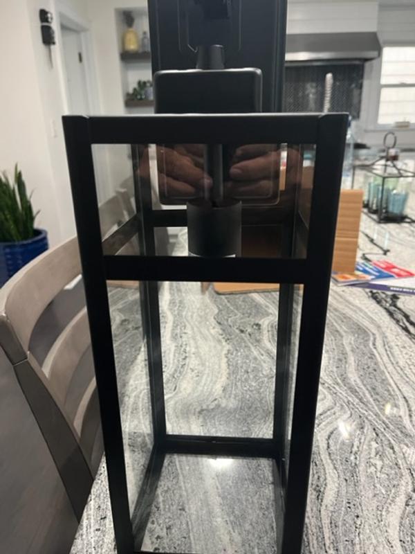 Uixe 1-Light Matte Black Modern Hardwired Outdoor Wall Lantern
