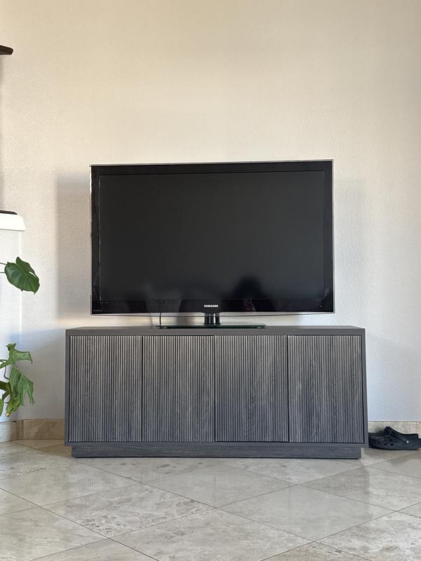 Meyer&Cross Hanson Rectangular Black Grain TV Stand for TV's Up To
