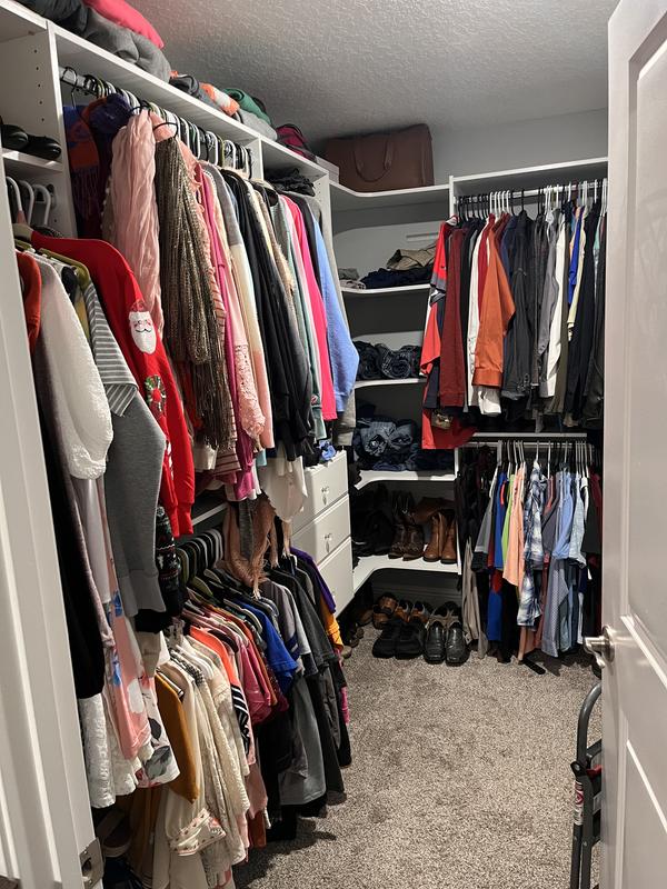 Closet Evolution Ultimate 84 in. W - 115 in. W White Corner System