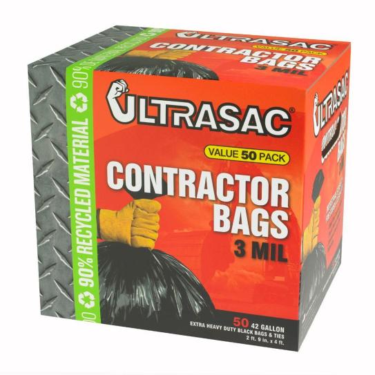 Ultrasac 42-Gallon Heavy Duty Contractor Bag with Flaps (50-Count) HMD  719963 - The Home Depot
