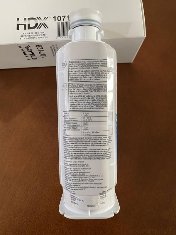 HDX FMS-4 Premium Refrigerator Water Filter Replacement Fits