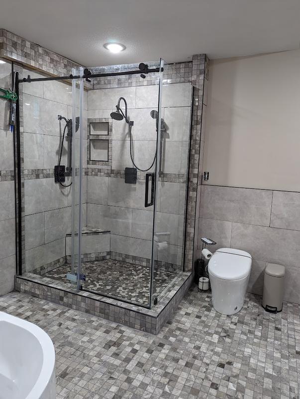 セバスティアンさん専用① Aston 60 in. - 64 in. x 32 in. x 80 in. Frameless Corner Sliding