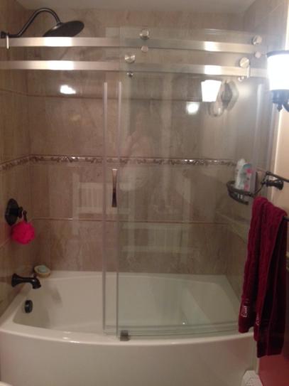 Frameless Sliding Tub Door, Curved Bathtub Shower Doors