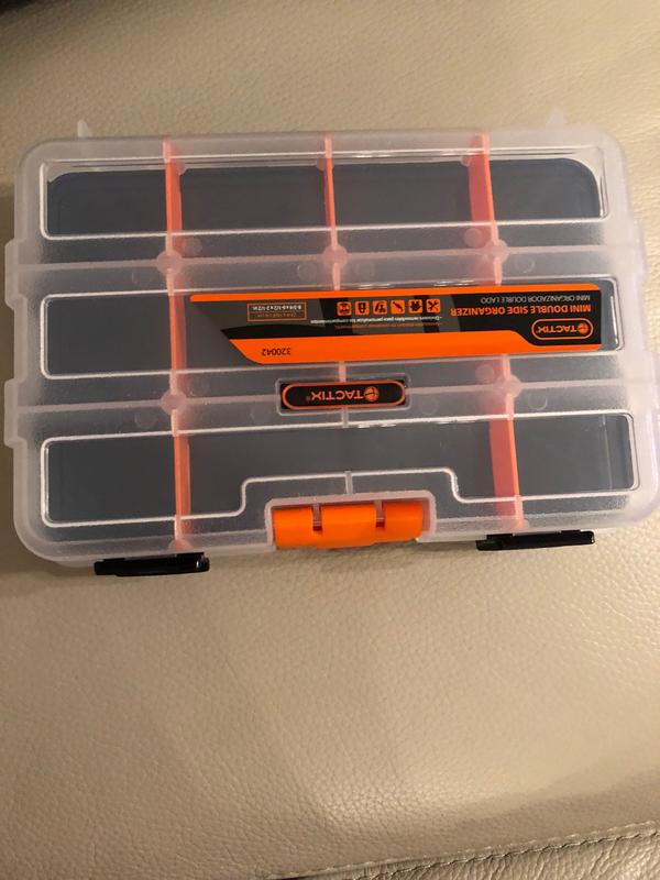 TACTIX 22-Compartment Plastic Double Sided Small Parts Organizer