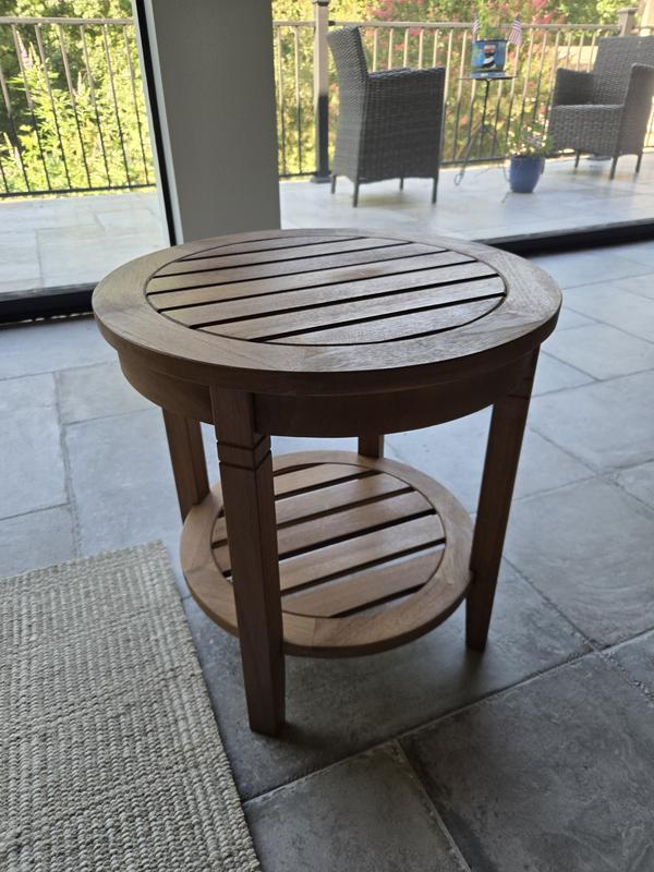 Cambridge Casual Gilmore 18 in. Weathered Gray Teak Wood Outdoor