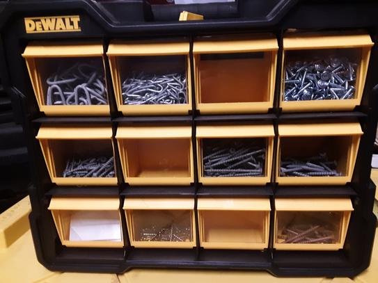 Dewalt Flip Bin Organizer, store Stackable, Compatible New