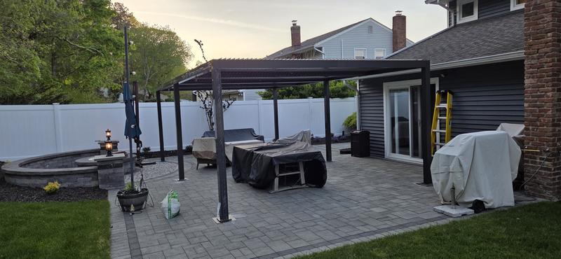 PURPLE LEAF 12 ft. x 14 ft. Gray Aluminum Frame Outdoor Hardtop